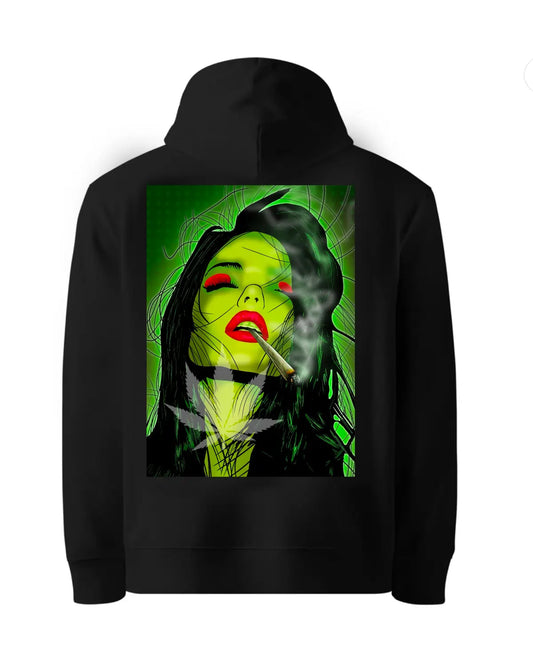 Stoner Girl Smoking a Spliff – Hoodie by GrizzlySlapz