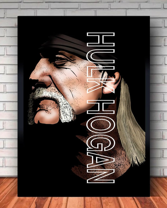 Hulk Hogan Tribute – 24x36” Black Framed Canvas (Large) by GrizzlyGFX