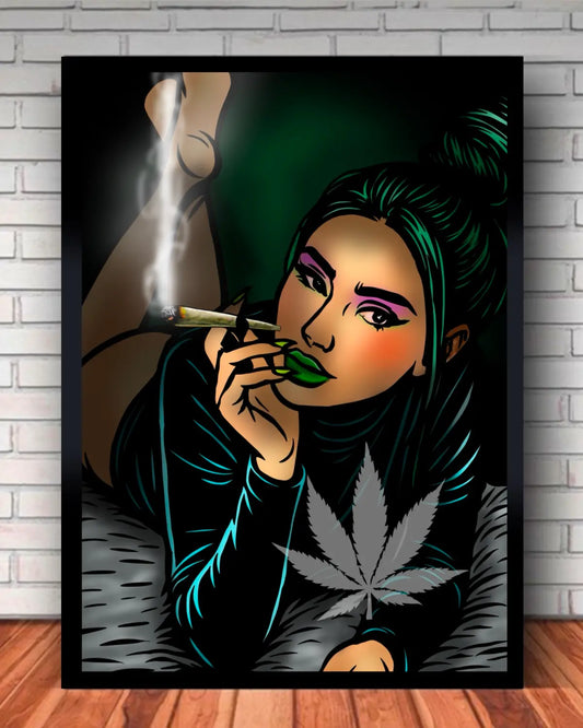 Laid Back Beauty – 24x36” Black Framed Canvas Wall Art