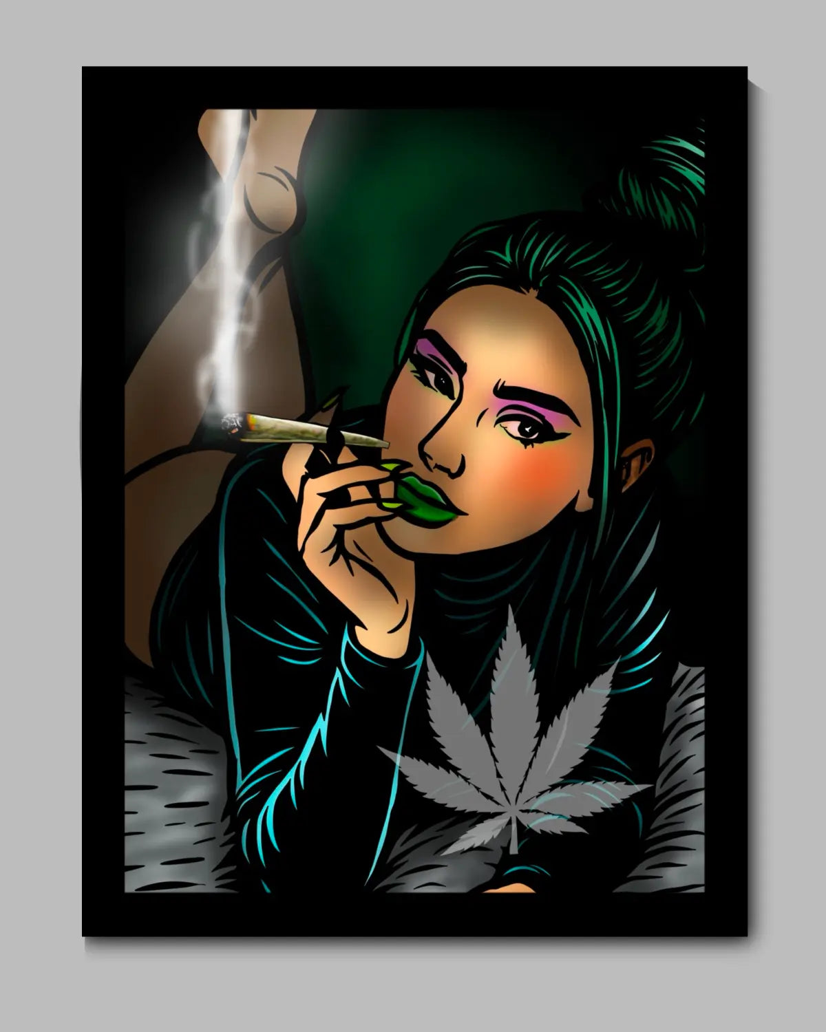 Laid Back Beauty – 24x36” Black Framed Canvas Wall Art