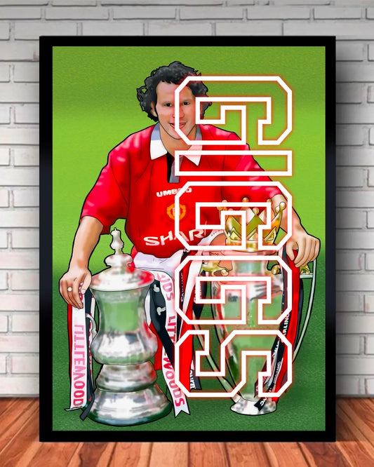 Ryan Giggs 1995/96 United Legend – Large Framed Canvas (24x36”) | Ultimate Throwback Wall Art by GrizzlyGFX