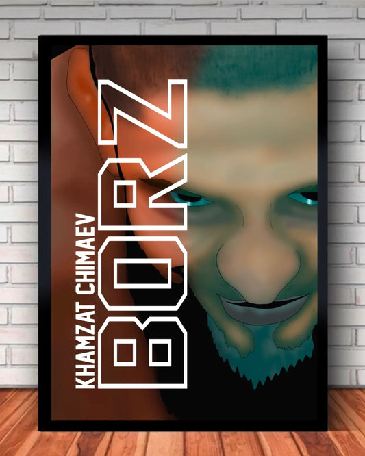 Large Framed Canvas – Khamzat “Borz” Chimaev Middleweight Champion (24x36”)