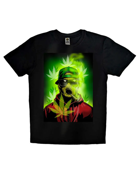 Balaclava Stoner – Street Thug Weed T-Shirt by GrizzlySlapz