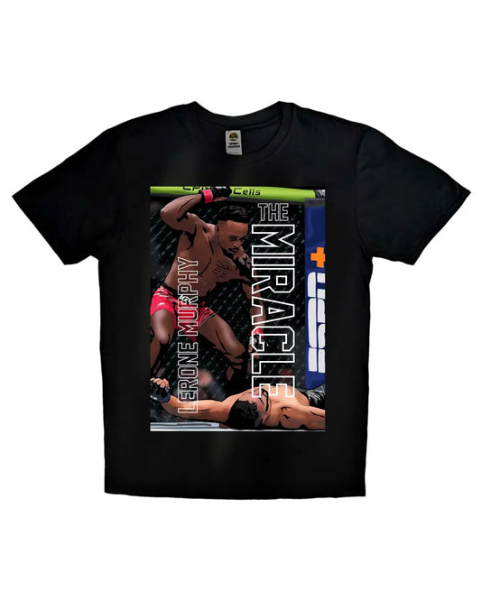 Lerone Murphy Spinning Elbow KO T-Shirt | UFC MMA Fightwear | Black or White Unisex Adults Tee by GrizzlyGFX