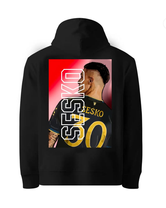 Benjamin Šeško Manchester United Hoodie | New Striker Football Fan Pullover by GrizzlyGFX | Adults Unisex Black or White