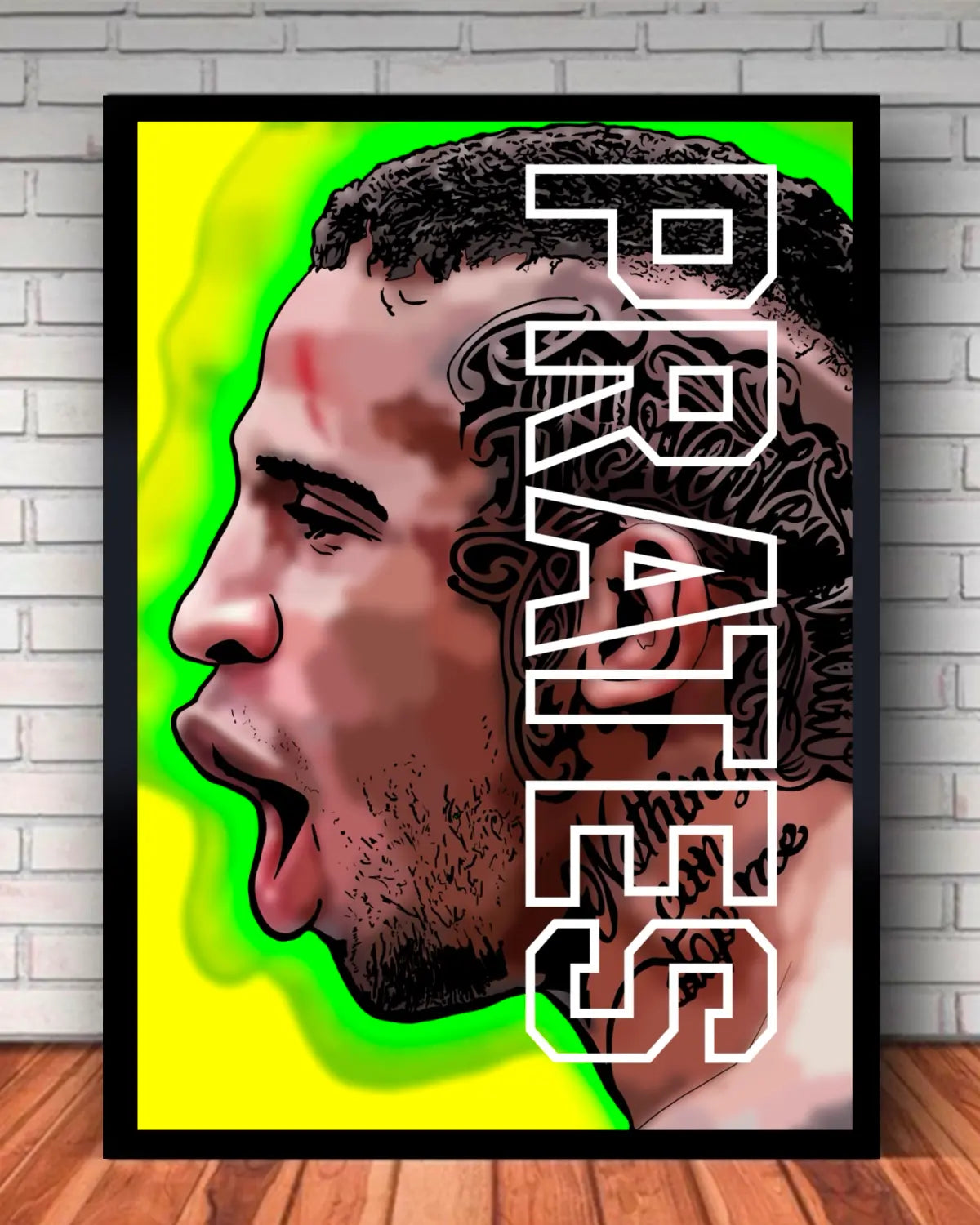 Carlos Prates MMA Large Canvas Wall Art | The Fighting Nerds Welterweight Prodigy | GrizzlyGFX (24x36)