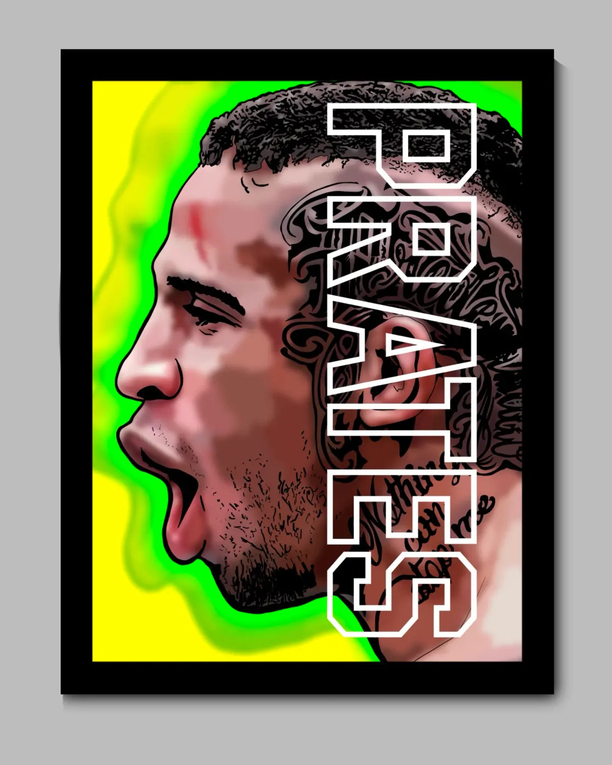 Carlos Prates MMA Medium Canvas Wall Art | The Fighting Nerds Welterweight Prodigy | GrizzlyGFX (16x20)