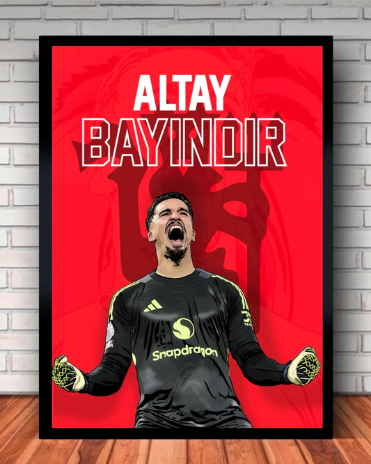 Altay Bayındır Manchester United Large Framed Canvas | GrizzlyGFX | 24x36 Inch
