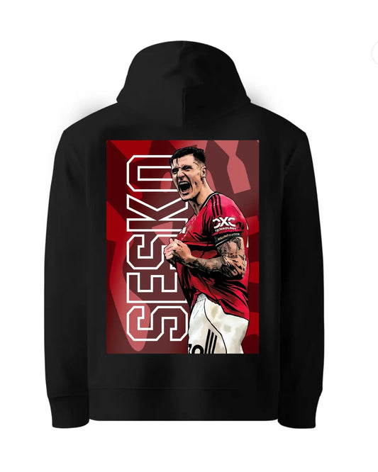 Benjamin Šeško Manchester United Hoodie | GrizzlyGFX Football Design | New Striker Phenom | Adults Unisex S to XXL