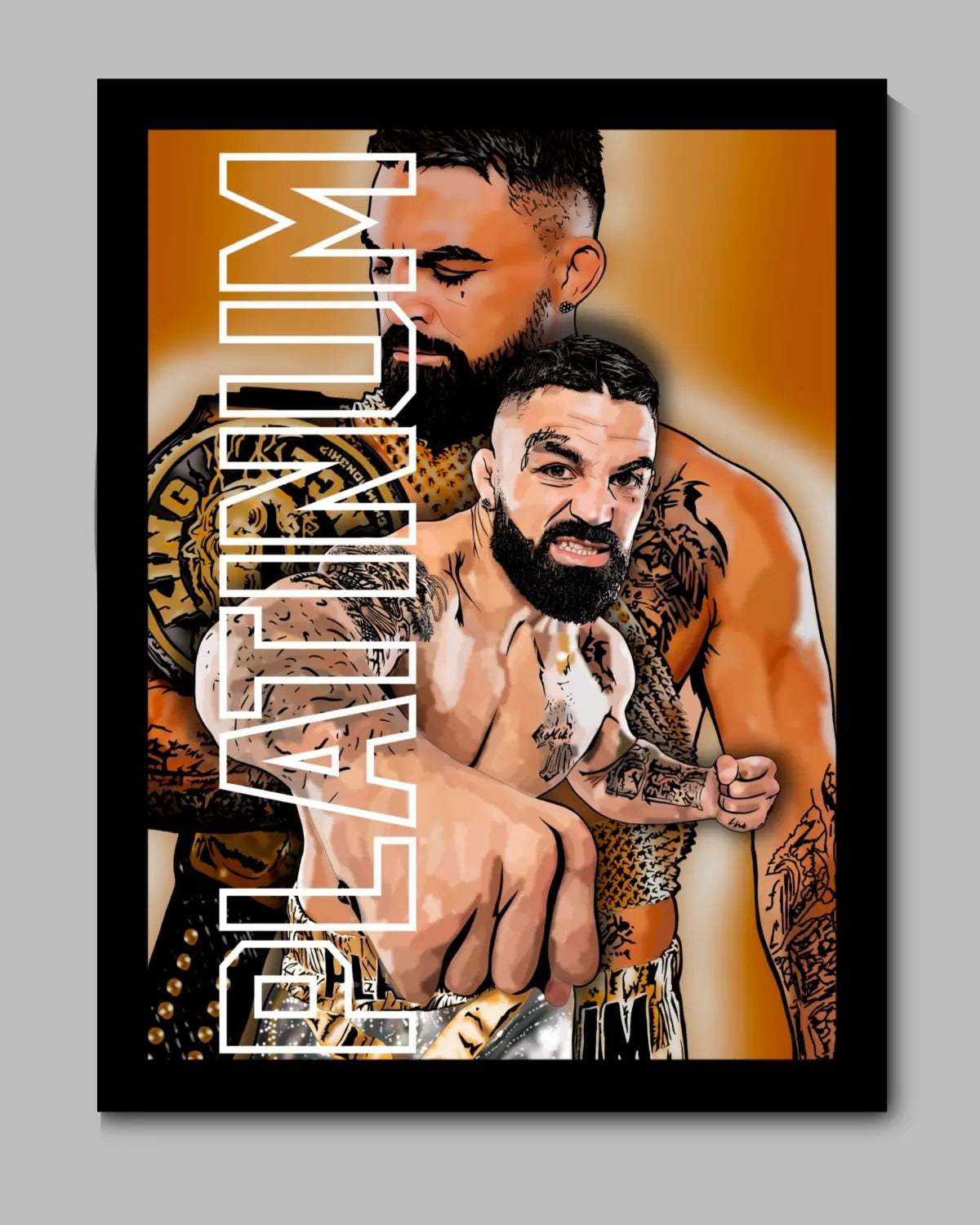 Platinum Mike Perry Framed Canvas | Medium 16 × 20 | BKFC Champion Fight Art by GrizzlyGFX