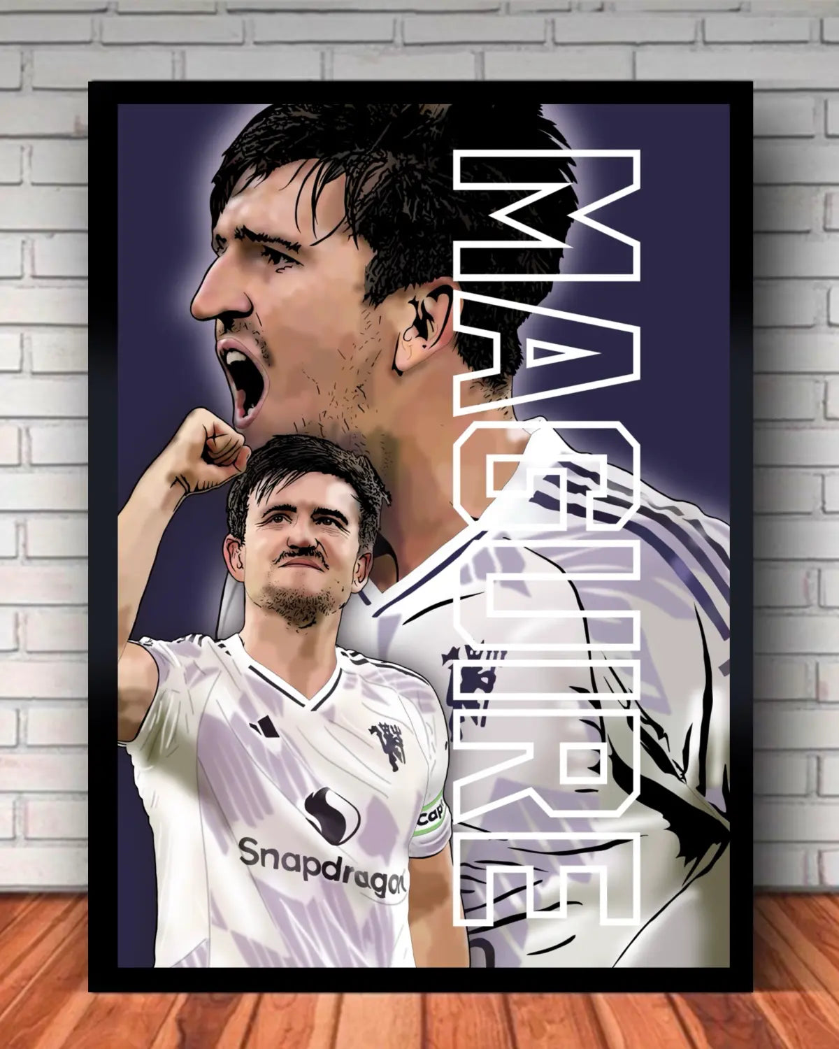 Harry Maguire – The Redemption Arc Black Framed Canvas (Large 24x36) | By GrizzlyGFX