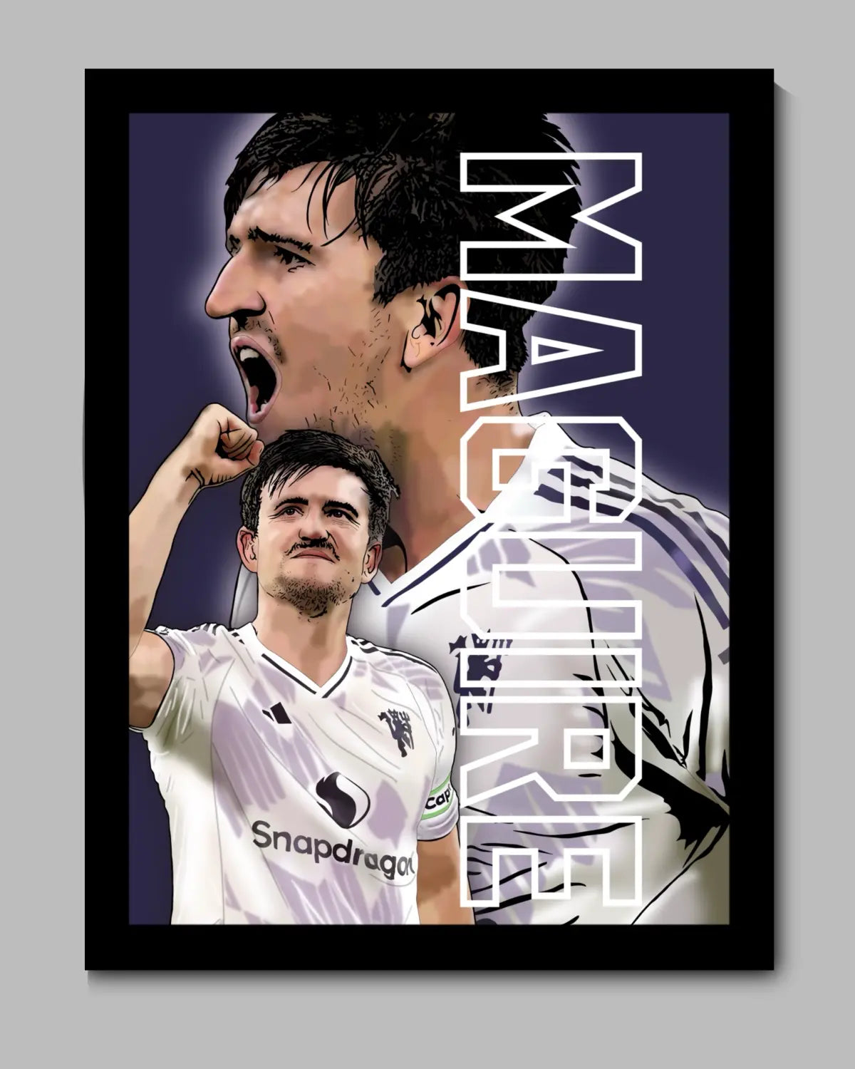 Harry Maguire – The Redemption Arc Black Framed Canvas (Medium 16x20) | By GrizzlyGFX