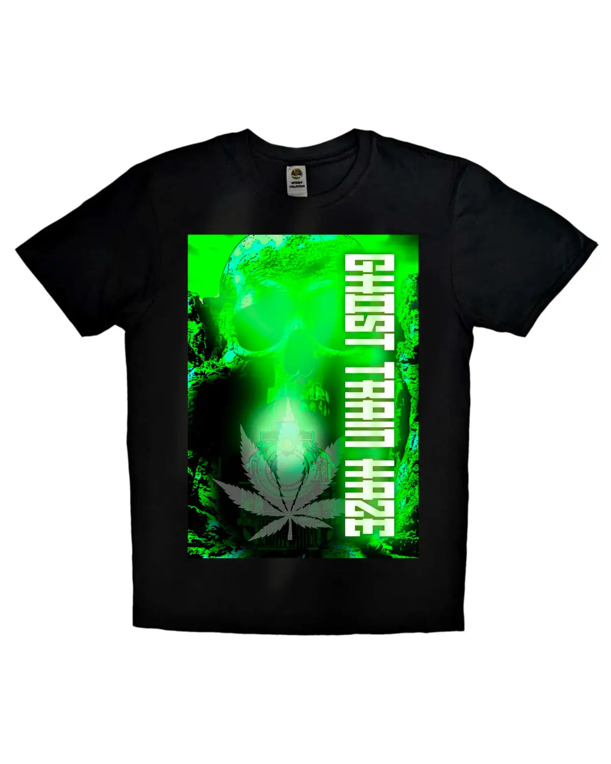 Ghost Train Haze Weed Strain T-Shirt | Vibrant Green Design by GrizzlySlapz | Unisex Black or White XS-XXL