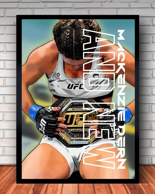 Medium Canvas (16x20”) — Mackenzie Dern “AND NEW” UFC Strawweight Champion Wall Art | GrizzlyGFX