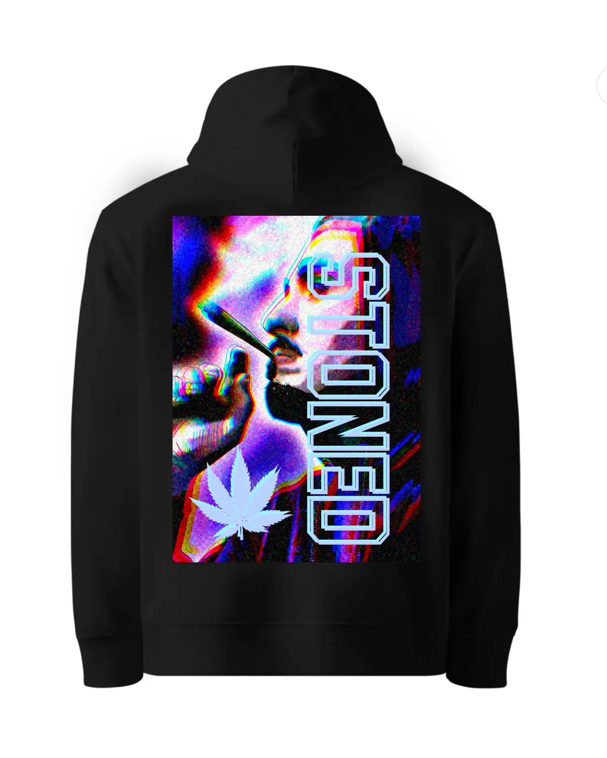 STONED – 3D Eye Illusion Hooded Man Smoking Hoodie | GrizzlySlapz