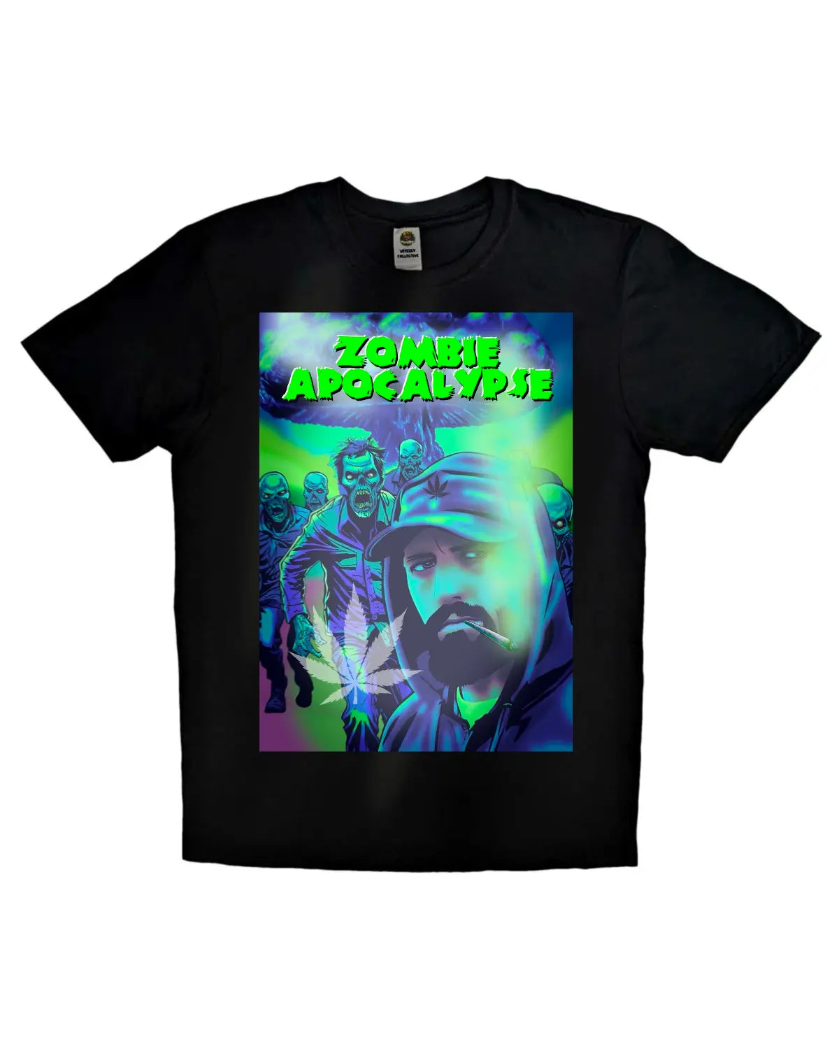 Zombie Apocalypse T-Shirt | Weed-Themed Streetwear by GrizzlySlapz | Adults Unisex XS–XXL | Black or White
