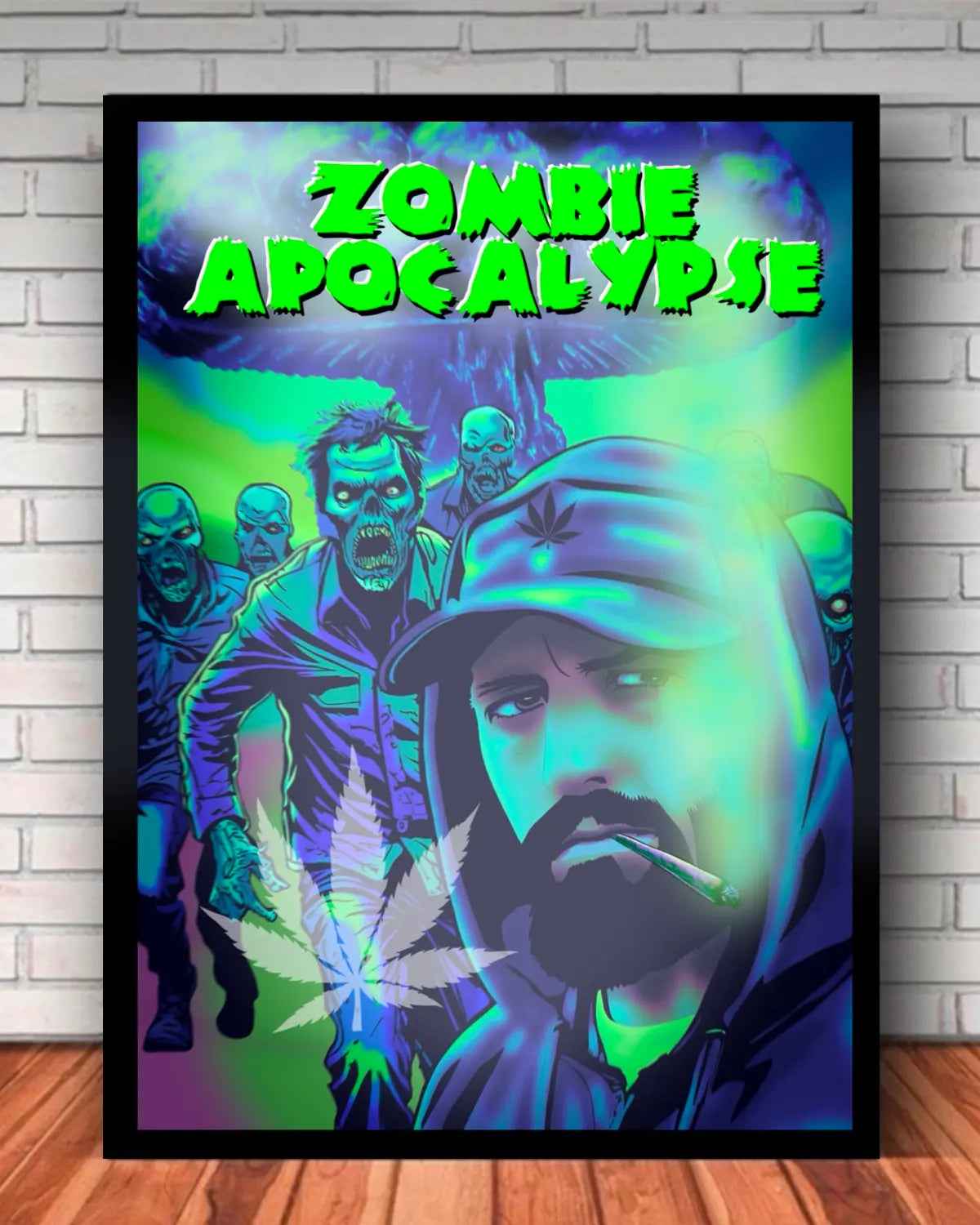 Zombie Apocalypse Weed Artwork | Small Canvas (8x10”) | Trippy Weed Design by GrizzlySlapz