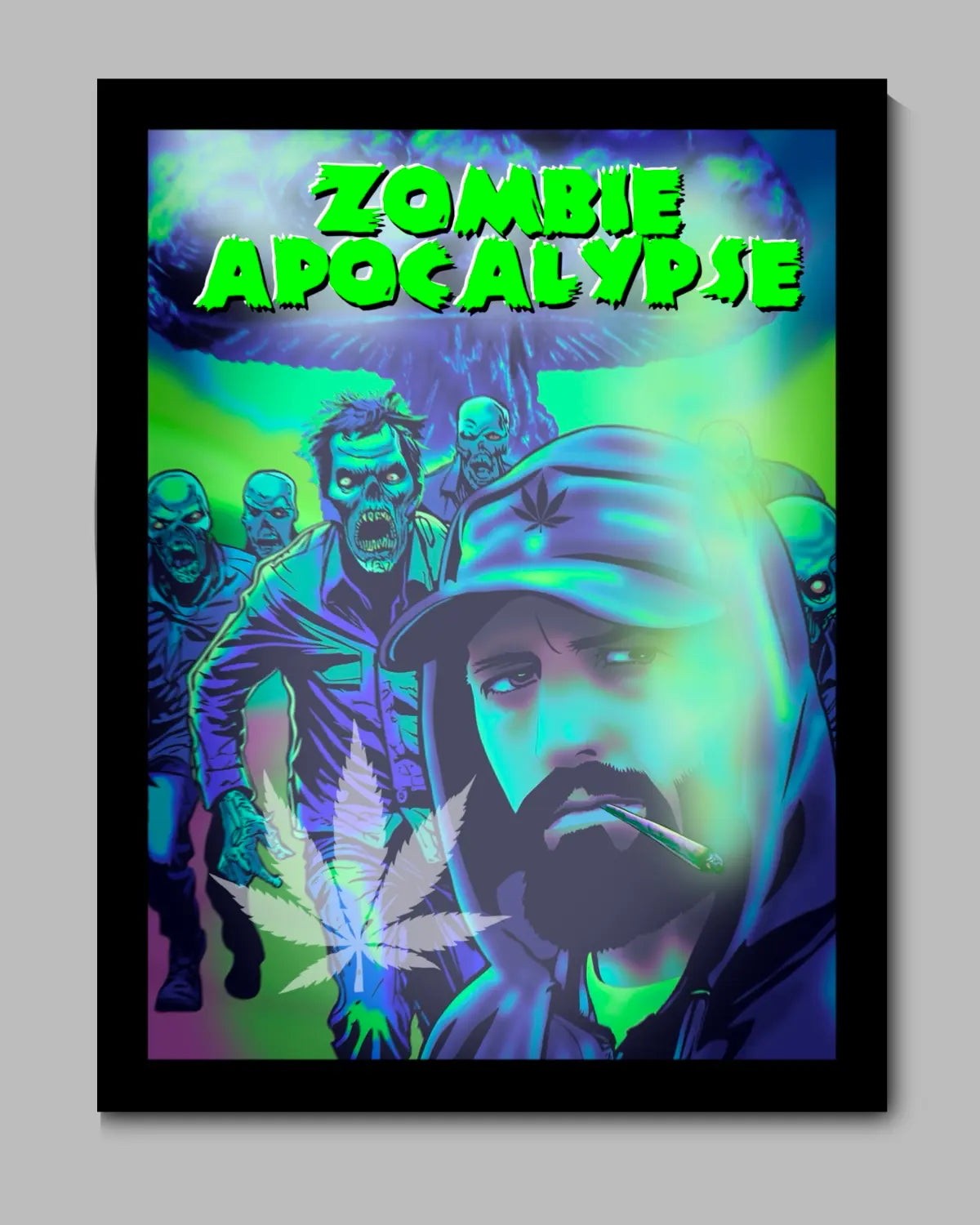 Zombie Apocalypse Weed Artwork | Small Canvas (8x10”) | Trippy Weed Design by GrizzlySlapz