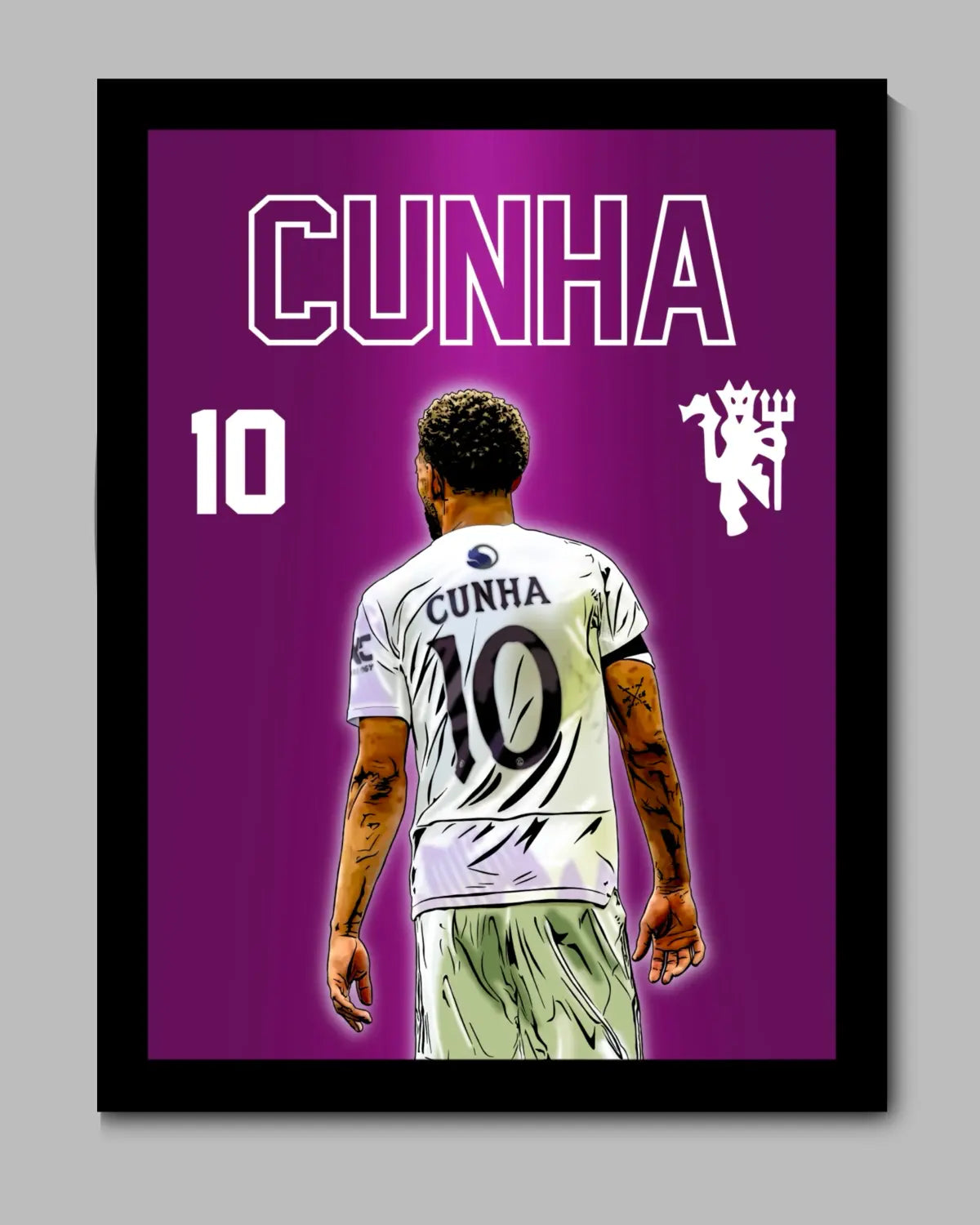 Matheus Cunha Manchester United No.10 – Elite Portrait Football Canvas (8x10) | GrizzlyGFX