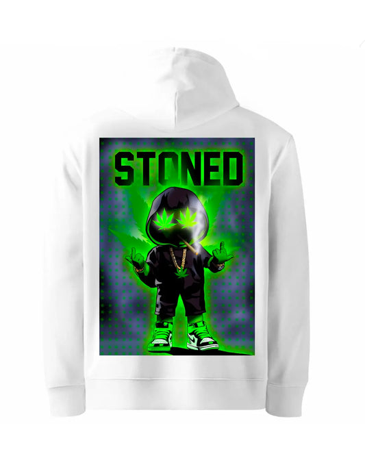 Stoned Weed Character Smoke Hoodie – GrizzlySlapz | Black or White (S–XXL)
