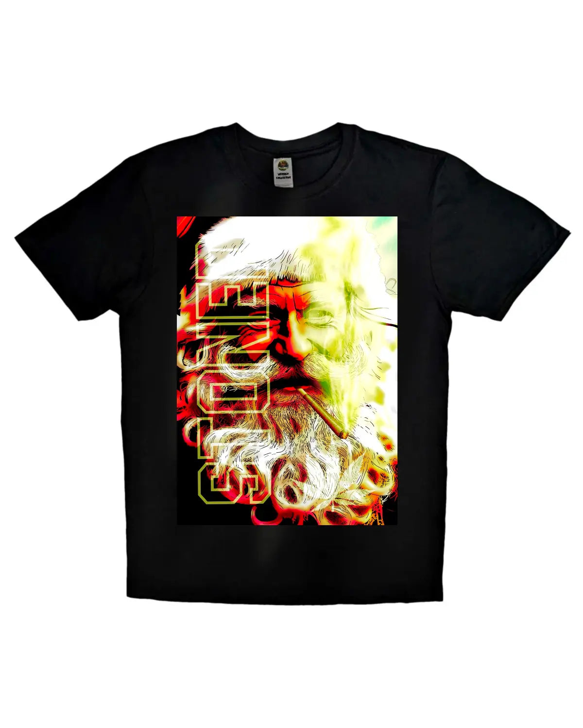 Stoned Santa Claus Christmas Weed T-Shirt | Festive Cannabis Art Tee by GrizzlySlapz
