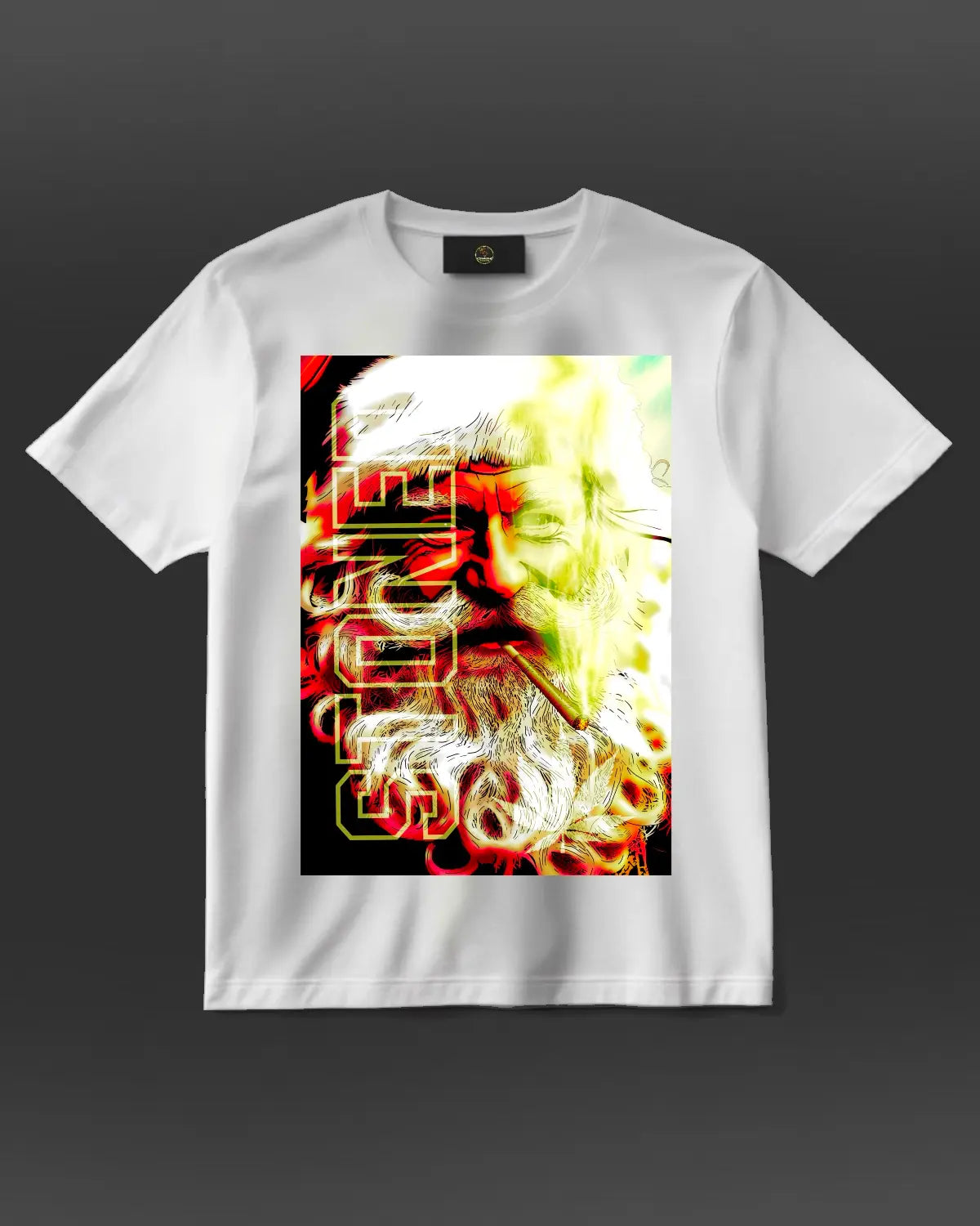 Stoned Santa Claus Christmas Weed T-Shirt | Festive Cannabis Art Tee by GrizzlySlapz