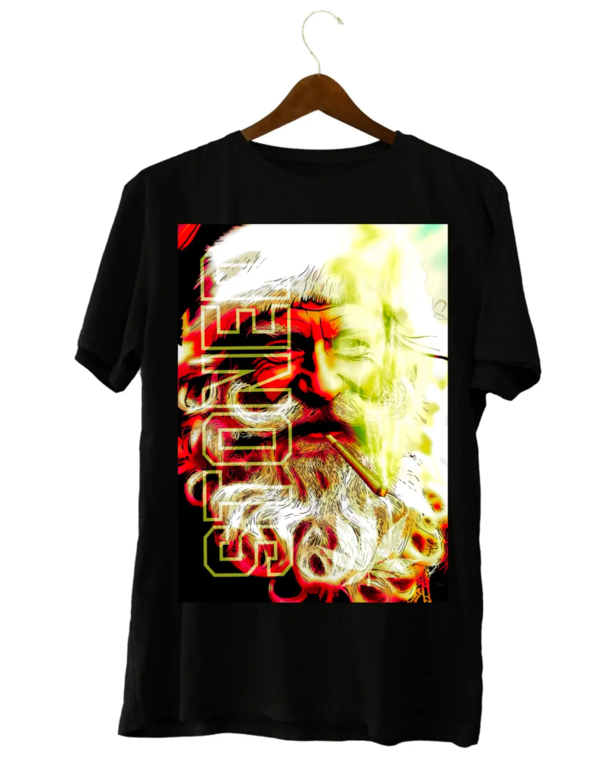 Stoned Santa Claus Christmas Weed T-Shirt | Festive Cannabis Art Tee by GrizzlySlapz