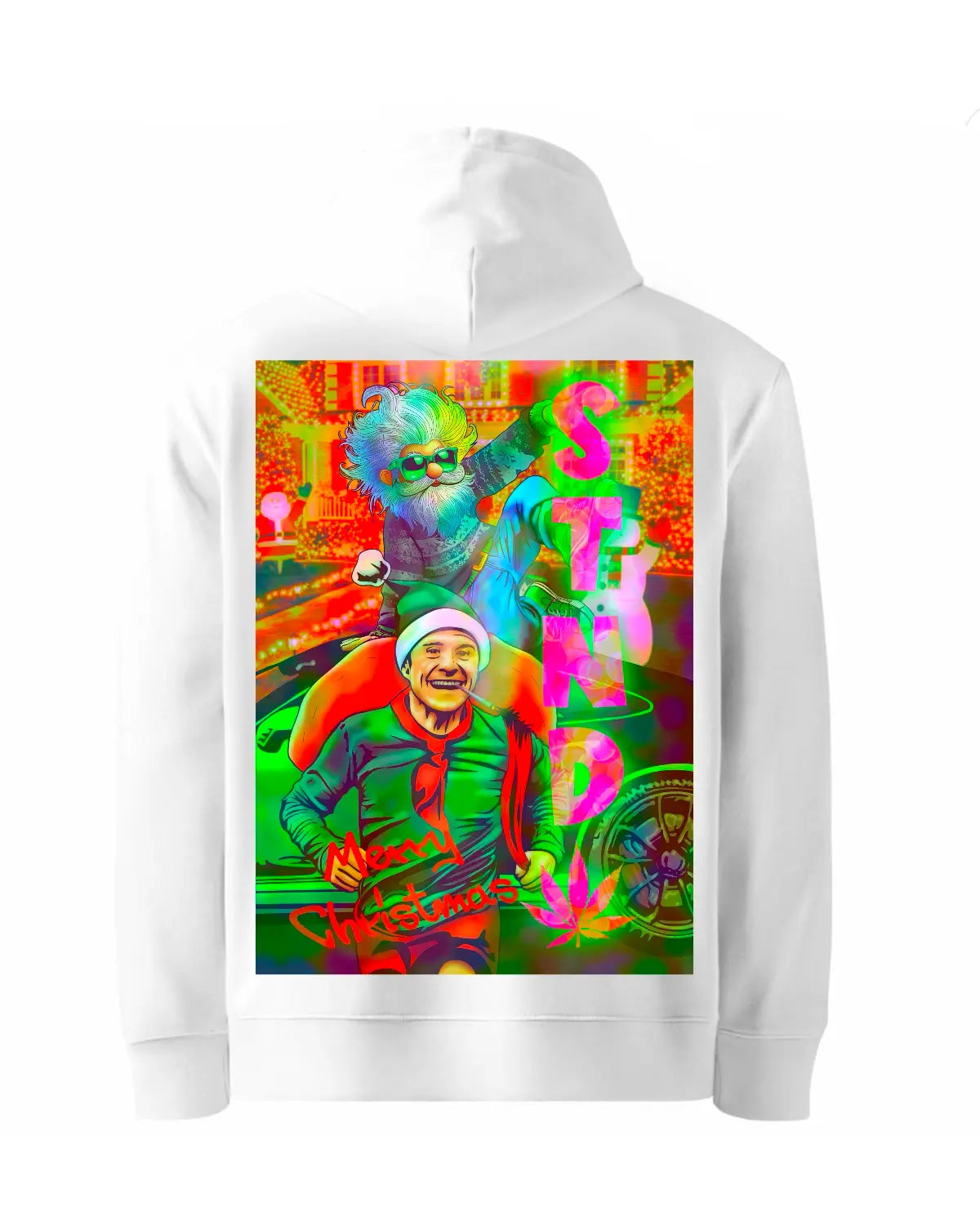 Stnd Weed Design – Santa vs The Elf Hoodie by GrizzlySlapz