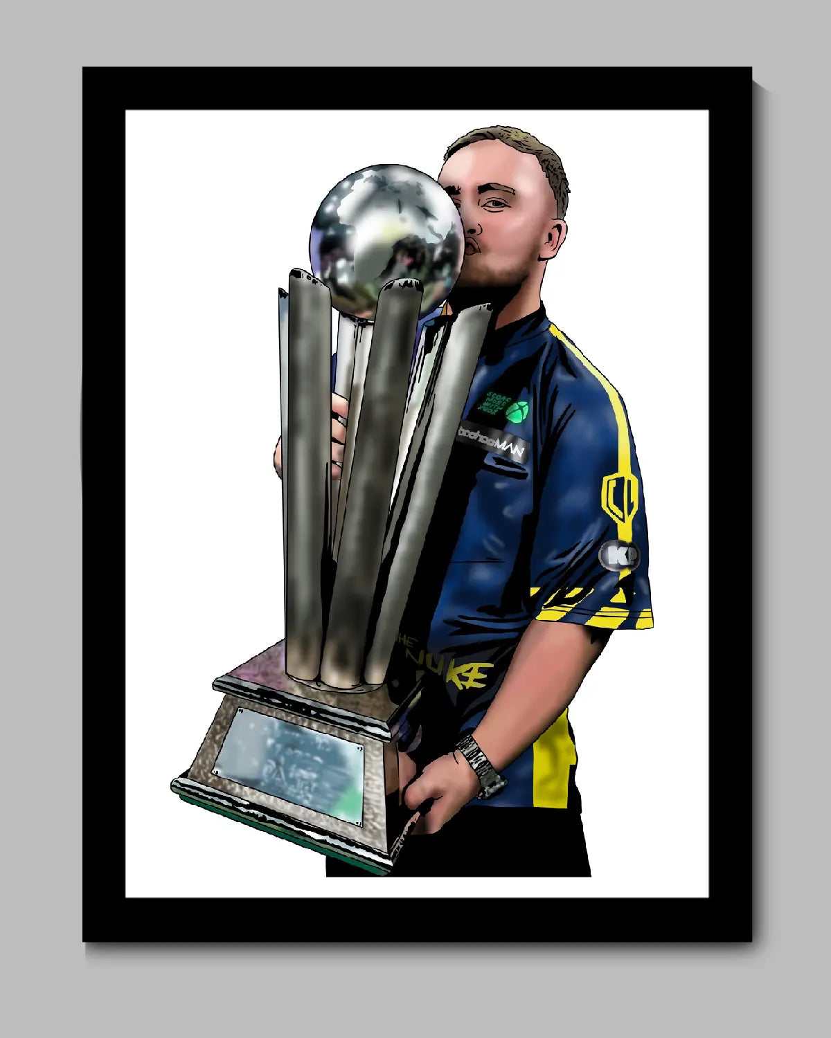 Luke Littler World Champion Canvas – 24x36 | Iconic Darts Trophy Artwork