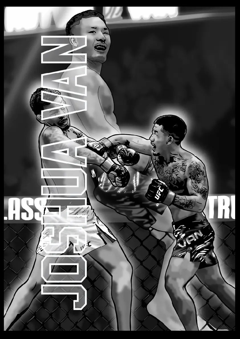 Joshua Van UFC Poster Art – Illustrated MMA Wall Print