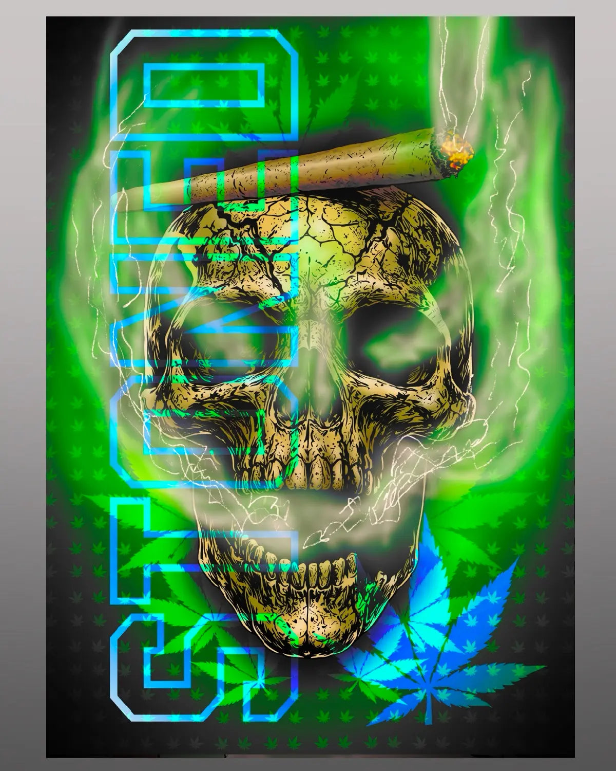 Stoned Smoking Skull Weed Phone Wallpaper | Dark Cannabis Aesthetic by GrizzlySlapz