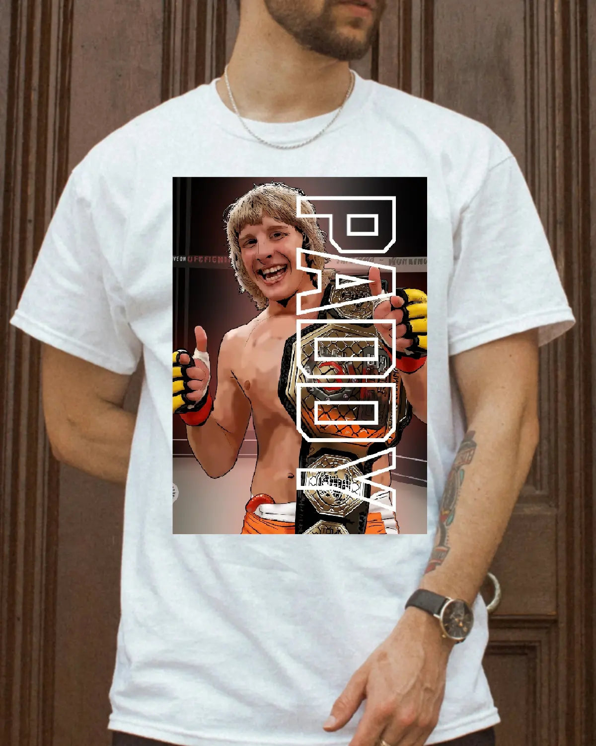 Paddy Pimblett Cage Warriors Champion T-Shirt | MMA Artwork by GrizzlyGFX