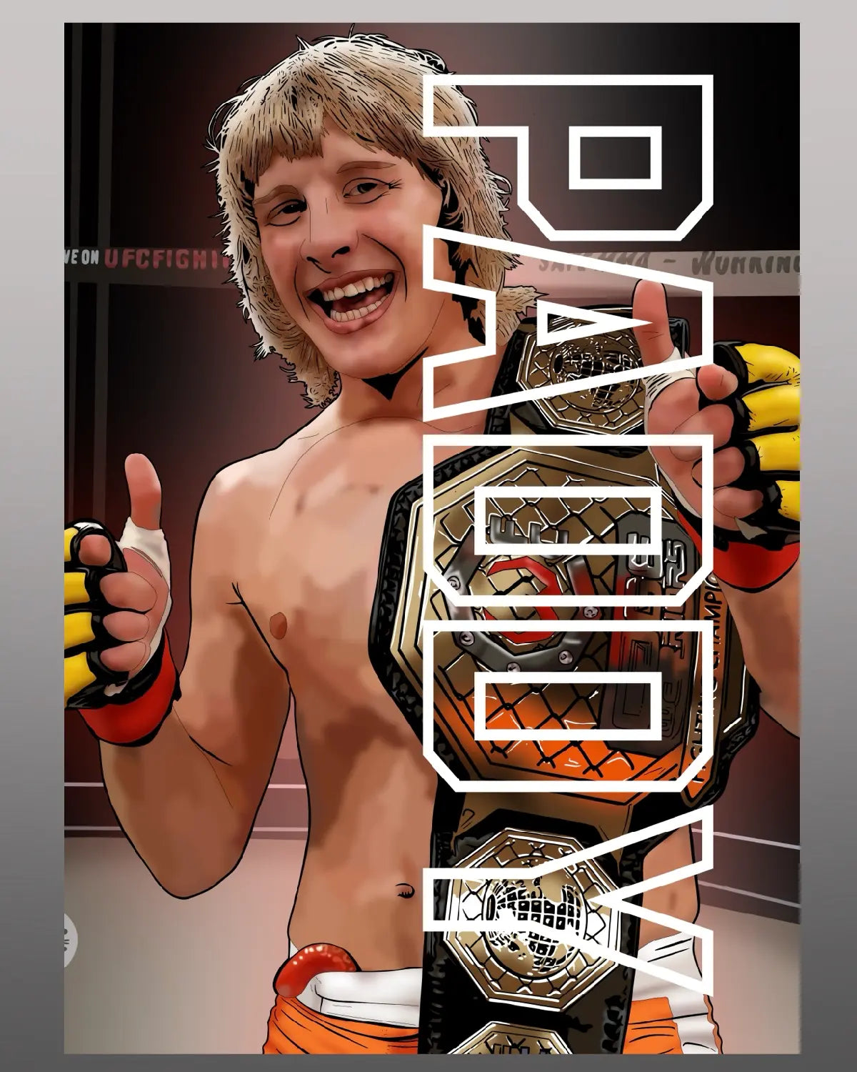 Paddy Pimblett Cage Warriors Champion Phone Wallpaper | MMA Artwork by GrizzlyGFX