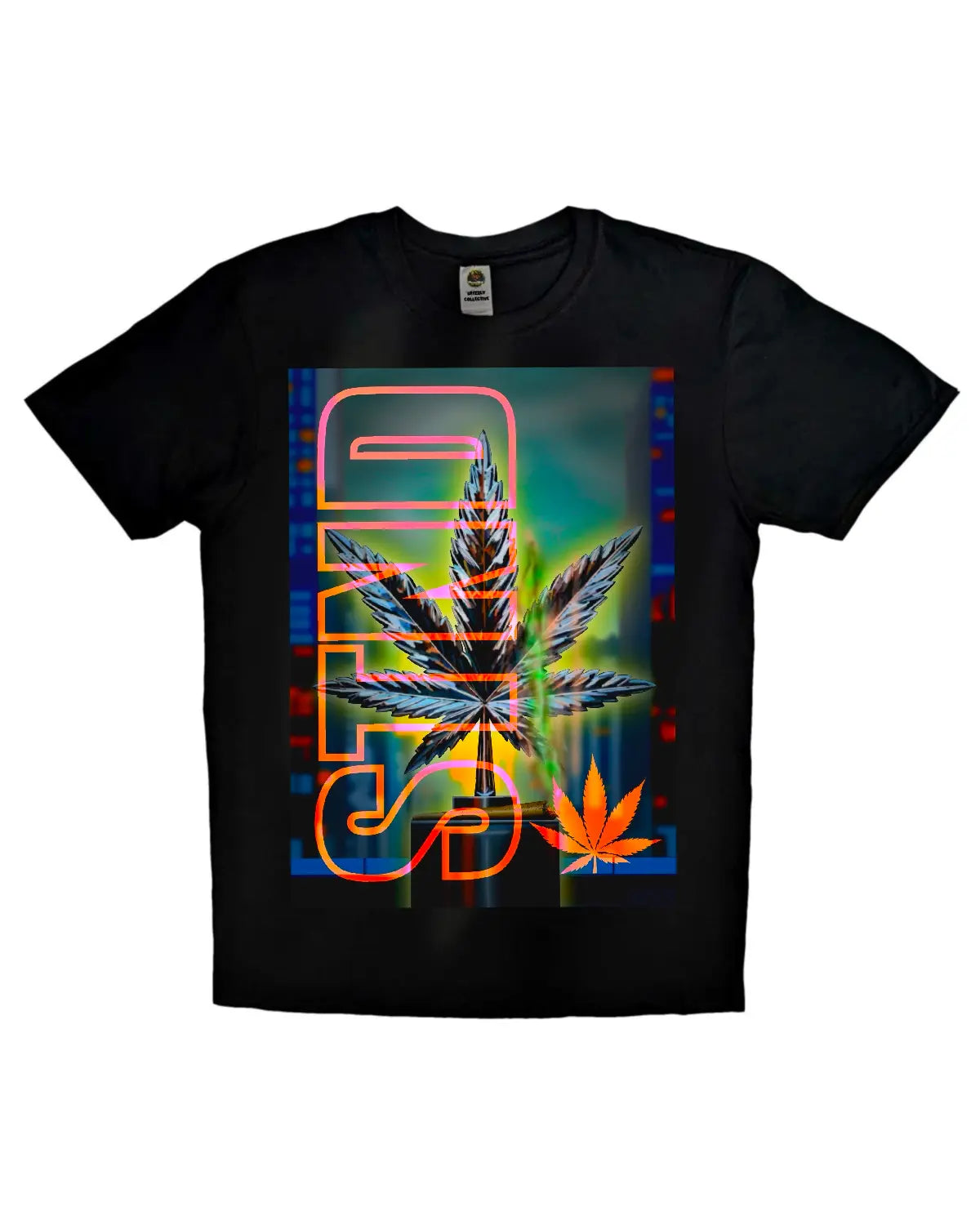 Chrome Weed Leaf Statue T-Shirt | Luxury Cannabis Artwork by GrizzlySlapz