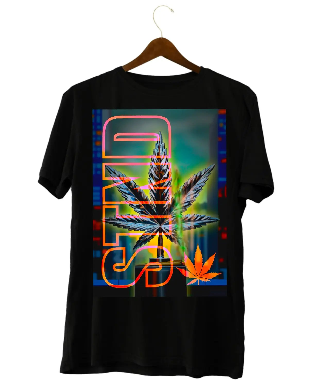 Chrome Weed Leaf Statue T-Shirt | Luxury Cannabis Artwork by GrizzlySlapz
