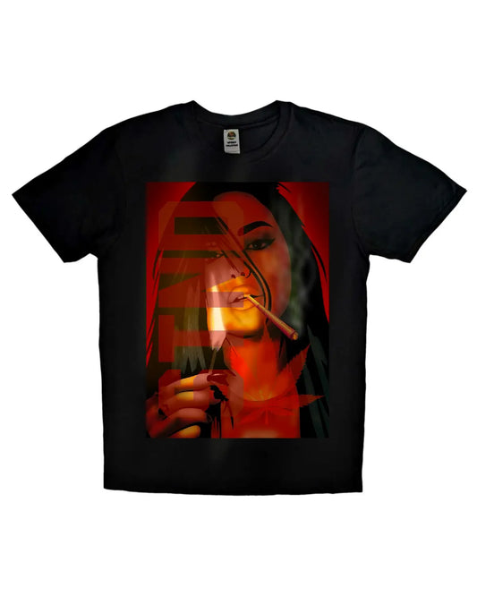 STND Red Room Matchlight T-Shirt | Cinematic Weed Artwork by GrizzlySlapz