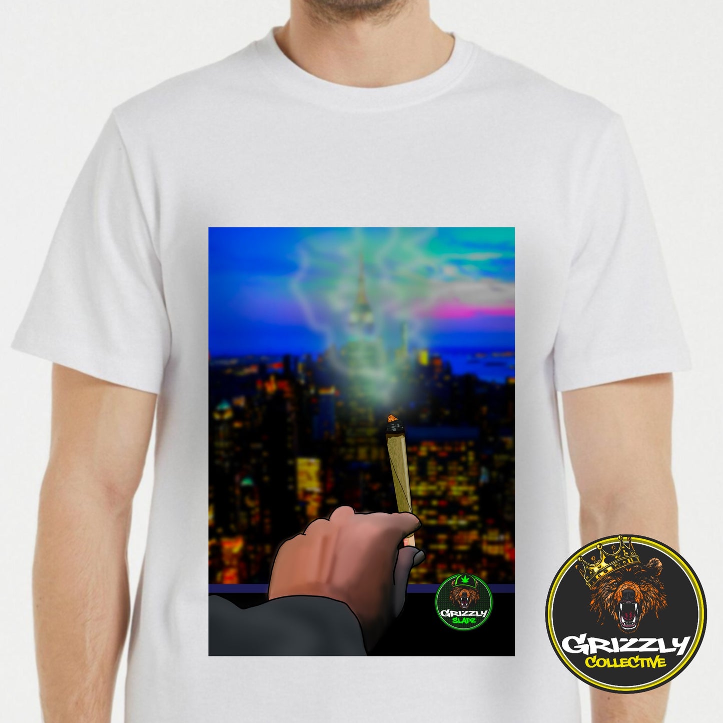 White New York Rooftop Joint Weed T Shirt