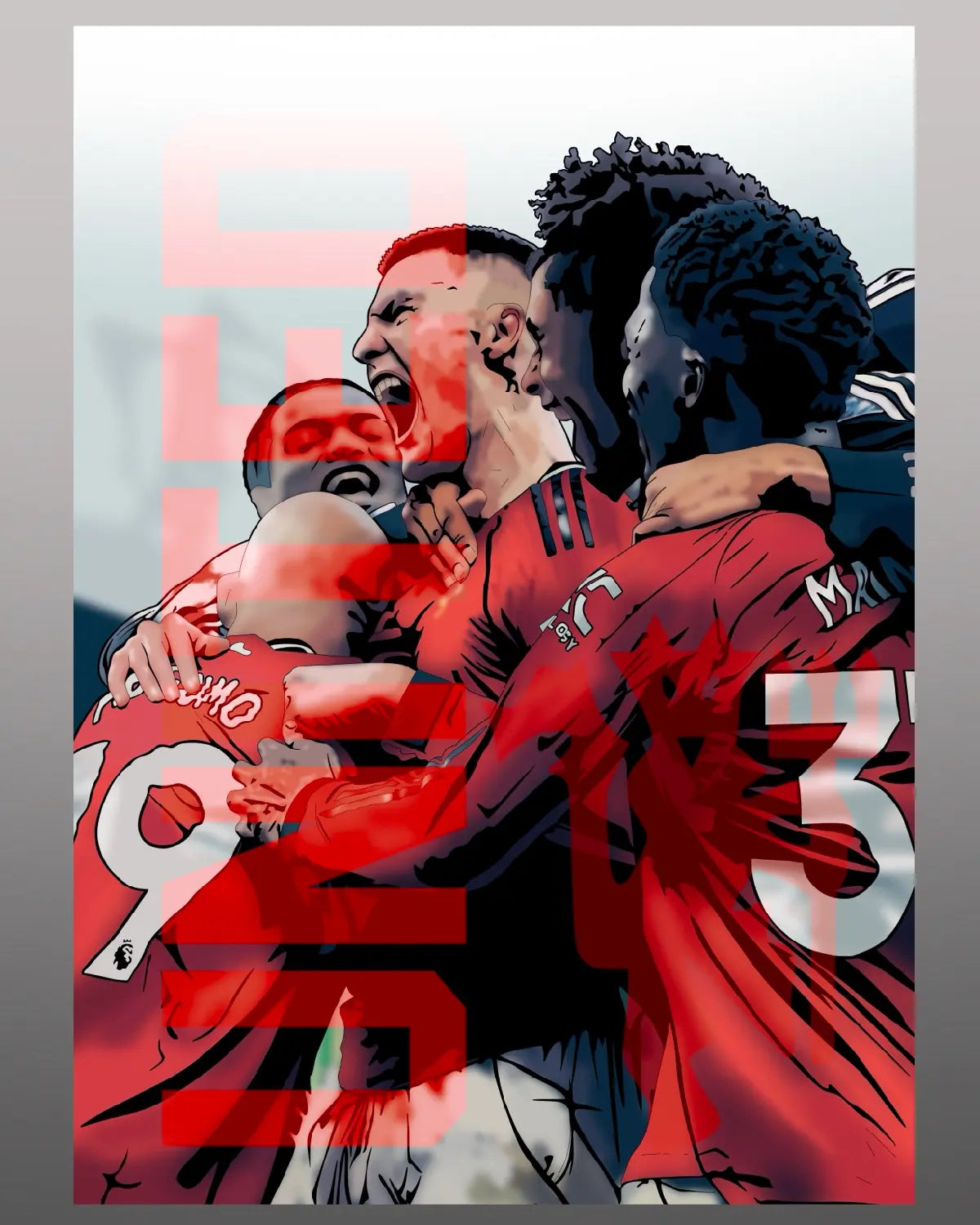 Benjamin Šeško Manchester United Goal Phone Wallpaper | Match-Winning Moment
