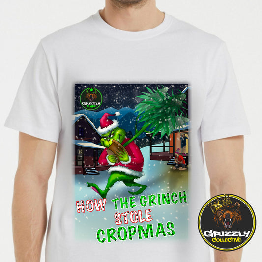 White How The Grinch Stole Cropmas Weed Design GrizzlySlapz TShirt