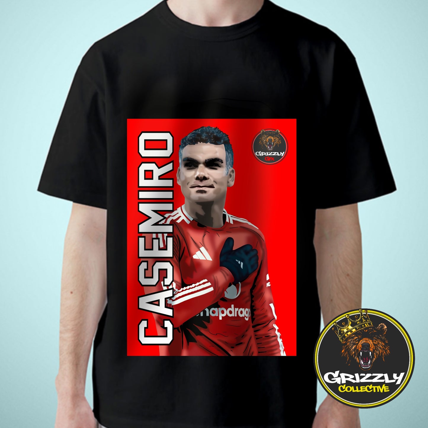 Black Casemiro Manchester United GrizzlyGFX Design TShirt