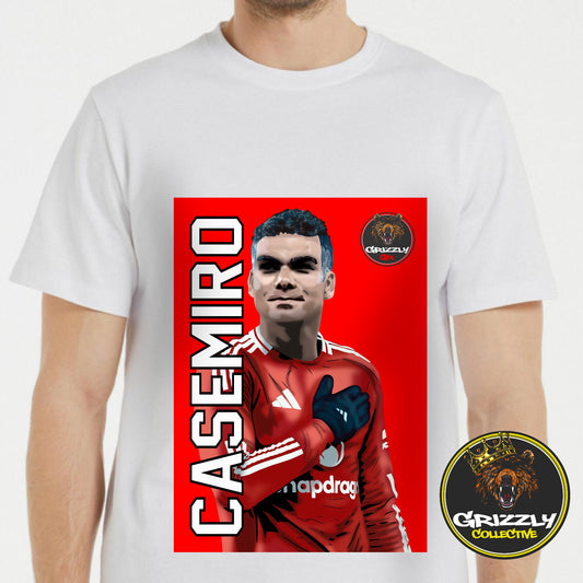 White Casemiro Manchester United GrizzlyGFX Design TShirt