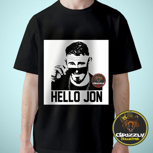 Black Hello Jon Tom Aspinall UFC GrizzlyGFX Design TShirt