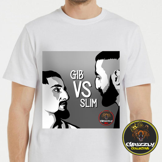 White Gib Vs Slim Grizzly GFX T Shirt Design