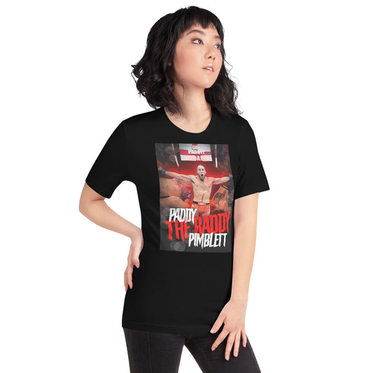 Paddy Pimblett UFC 329 The Baddy MMA graphic T-shirt in black – right front view